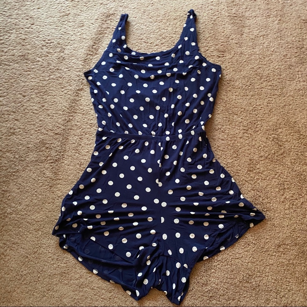 Old Navy cross-back romper, polka dot, w’s large